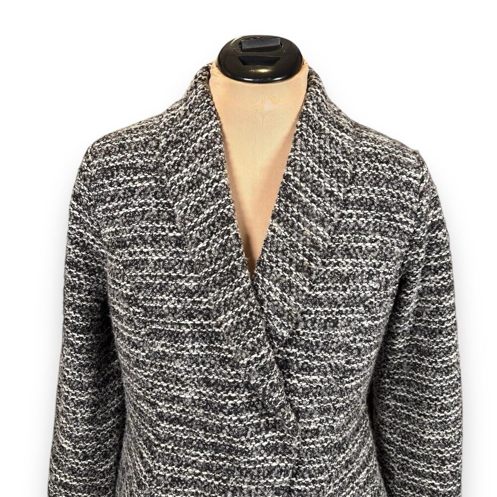 Pendleton Boucle Blazer Jacket Womens Size 8P Wool Blend Black White Gray Petite - Picture 2 of 11